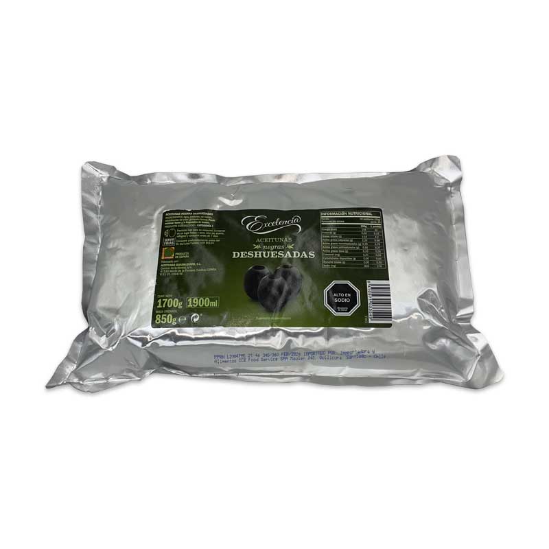 Aceitunas Negras Deshuesadas 1,7 kg.