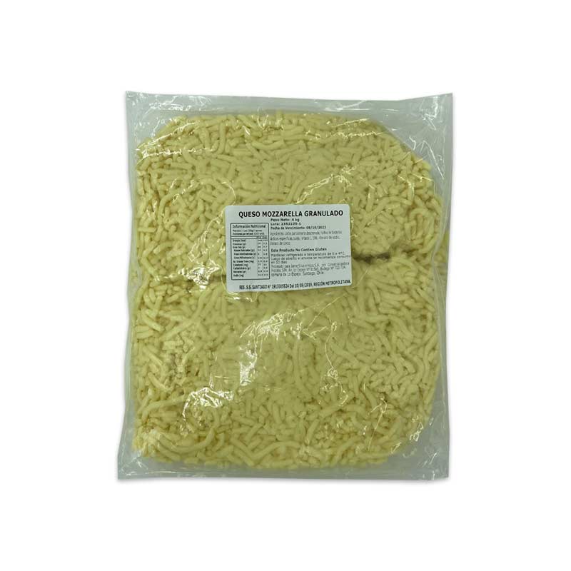 Queso Mozzarella Granulado de Argentina 4 kg