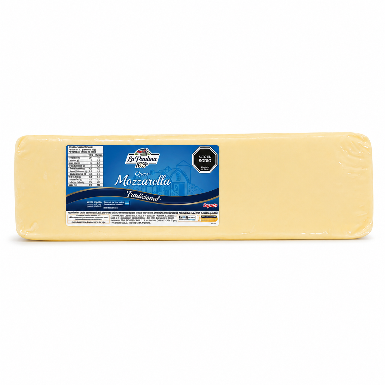 Queso Mozzarella Molfino La Paulina