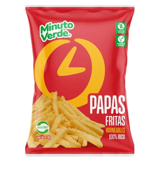 Papas Pre Fritas Minuto Verde 12 mm