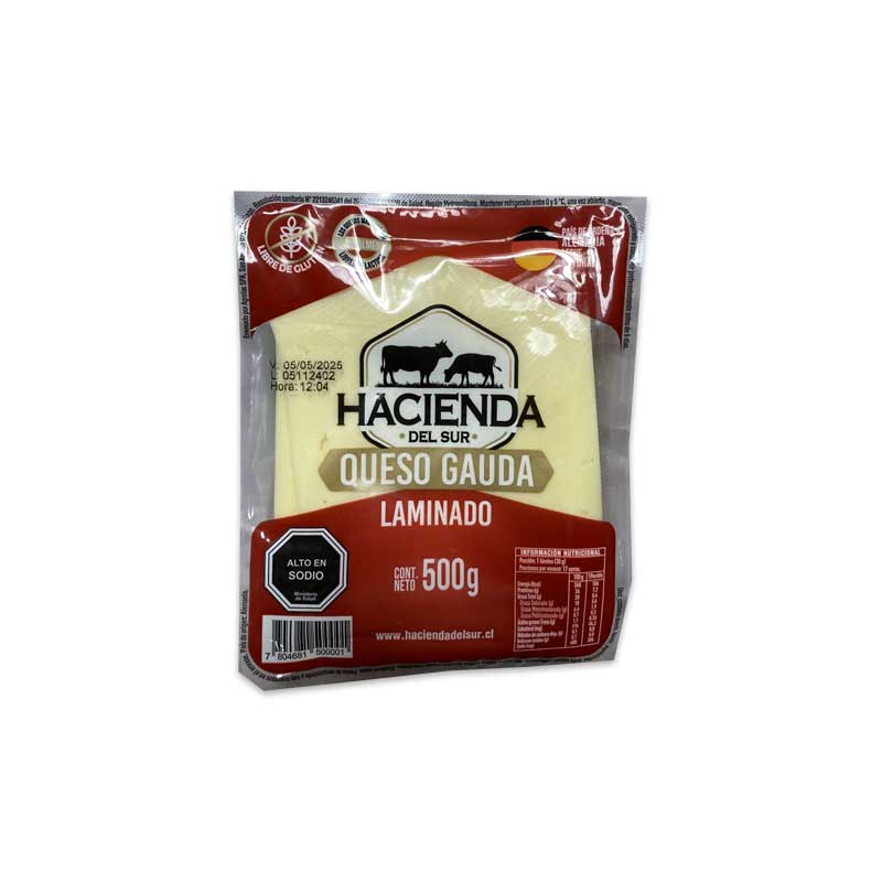 Queso Laminado Gouda Hacienda del Sur 500 g