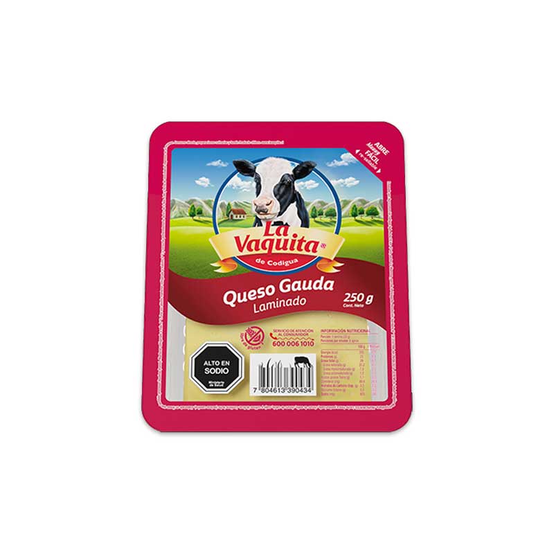Queso Laminado Gouda La Vaquita de 250 g