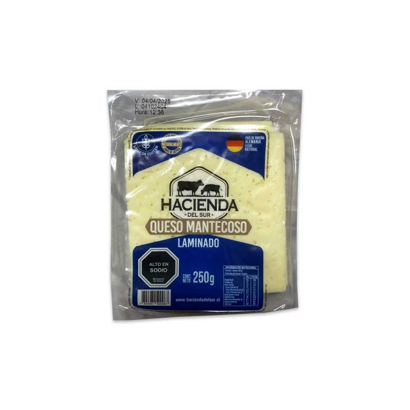 Queso Laminado Mantecoso Hacienda del Sur 250 g