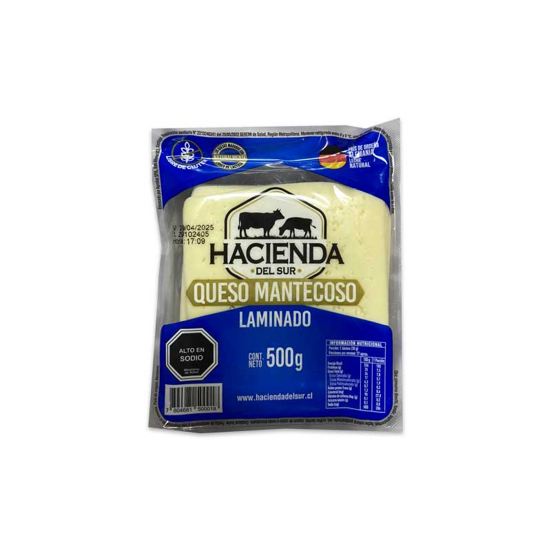 Queso Laminado Mantecoso Hacienda del Sur 500 g
